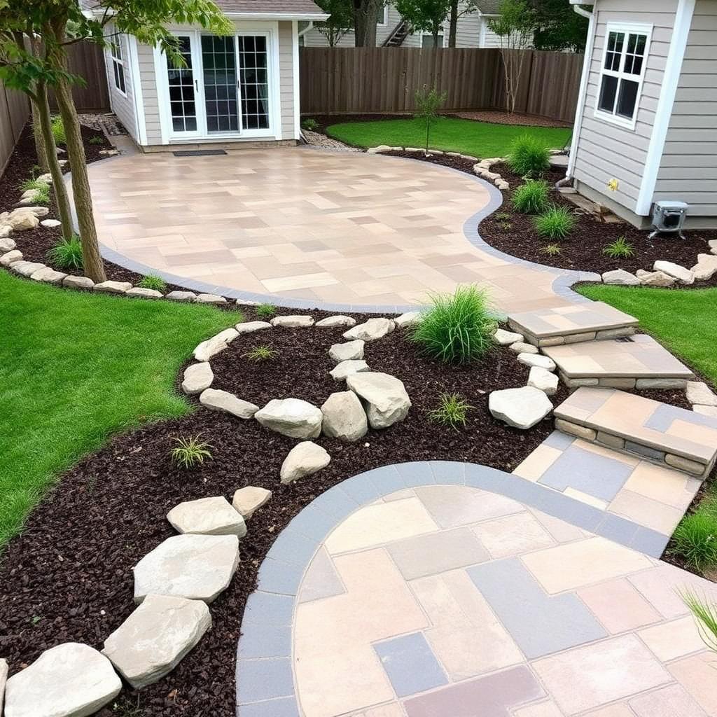 Stamped Concrete Patio — Hardscaping paving project in Providence, RI